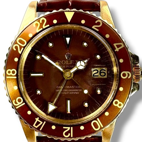 Vintage Rolex GMT Master 1675 18KT Gold Double Papers
