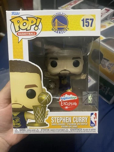 Funko Pop! NBA Basketball Stephen Curry #157 Fugitive Toys Exclusive w/ Trophy