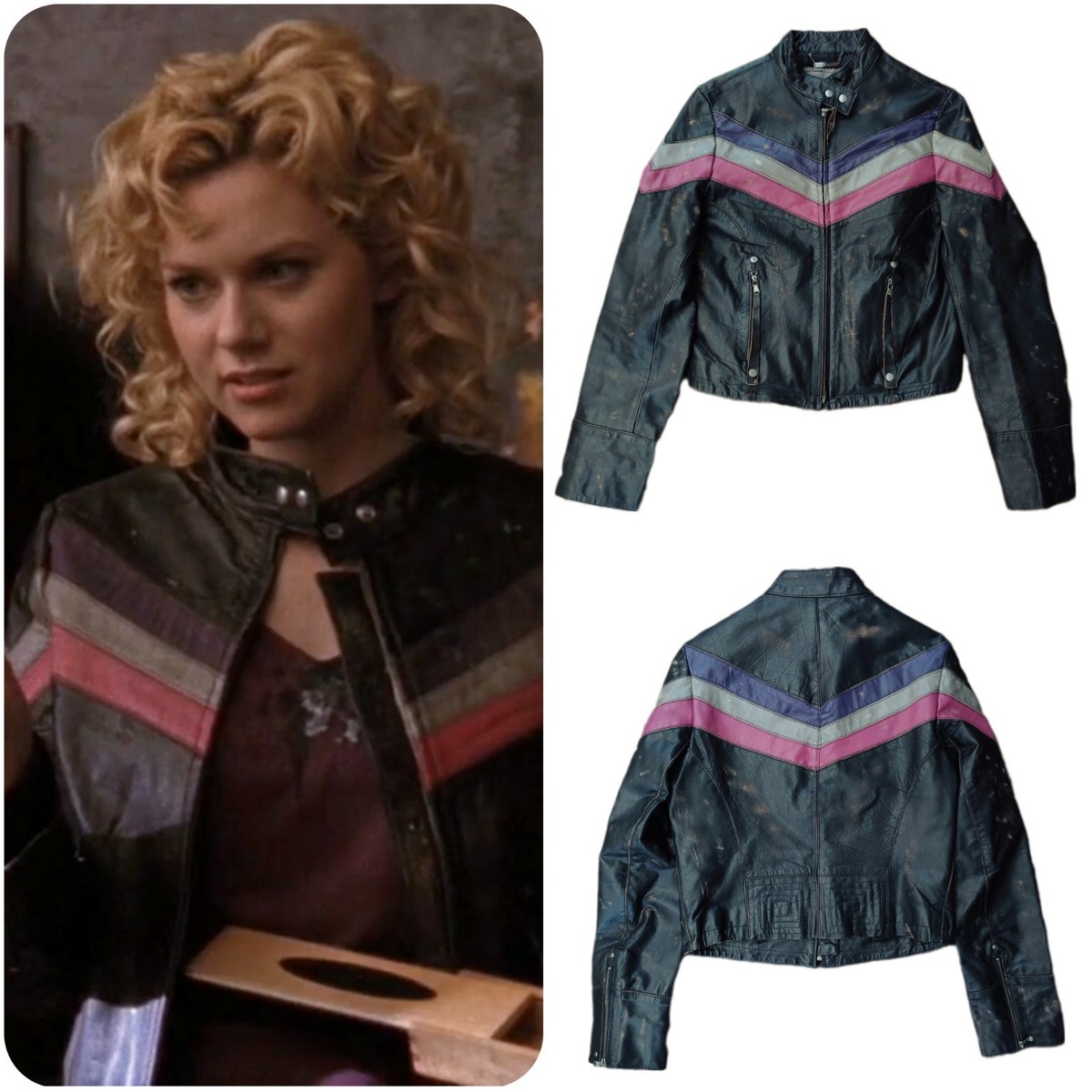 Miss Sixty Vintage Y2K Biker Leather Jacket One Tree Hill