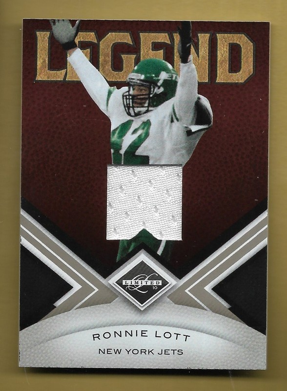 RONNIE LOTT 2010 PANINI LIMITED GAME USED JERSEY RELIC SP CARD #'D /199 NFL