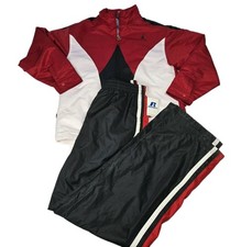 Air Jordan Track Jacket Medium Pants Boys Xl Black Red Jumpman Tricot Full Zip