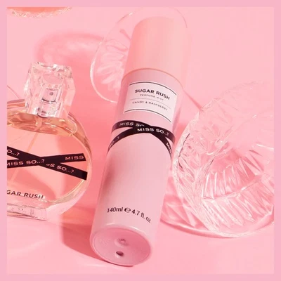 Miss So...? SUGAR RUSH Candy & Raspberry Rose Sweet Body Perfume Mist 140ml NEW