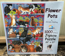 SunsOut 'Flower Pots' 1000 Piece Jigsaw Puzzle 20" x 27" Made In USA 36971 NEW