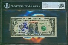 ROBBIE GOULD Signed Slabbed Uncirculated One Dollar Bill Chicago Bears 49ers BAS