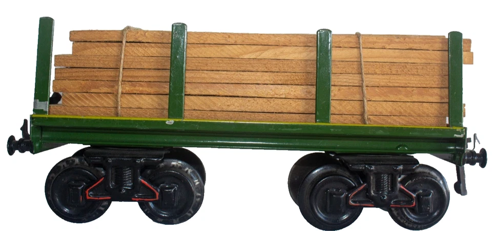 1910-1915 Pre-War  Bing 1-gauge large wood carrier freight wagon - Image 2 of 4