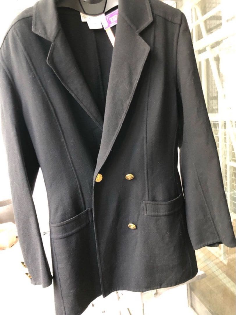 USED EXCELLENT CONDITION GUCCI TAILORED JACKET, NAVY BLAZER, GOLD