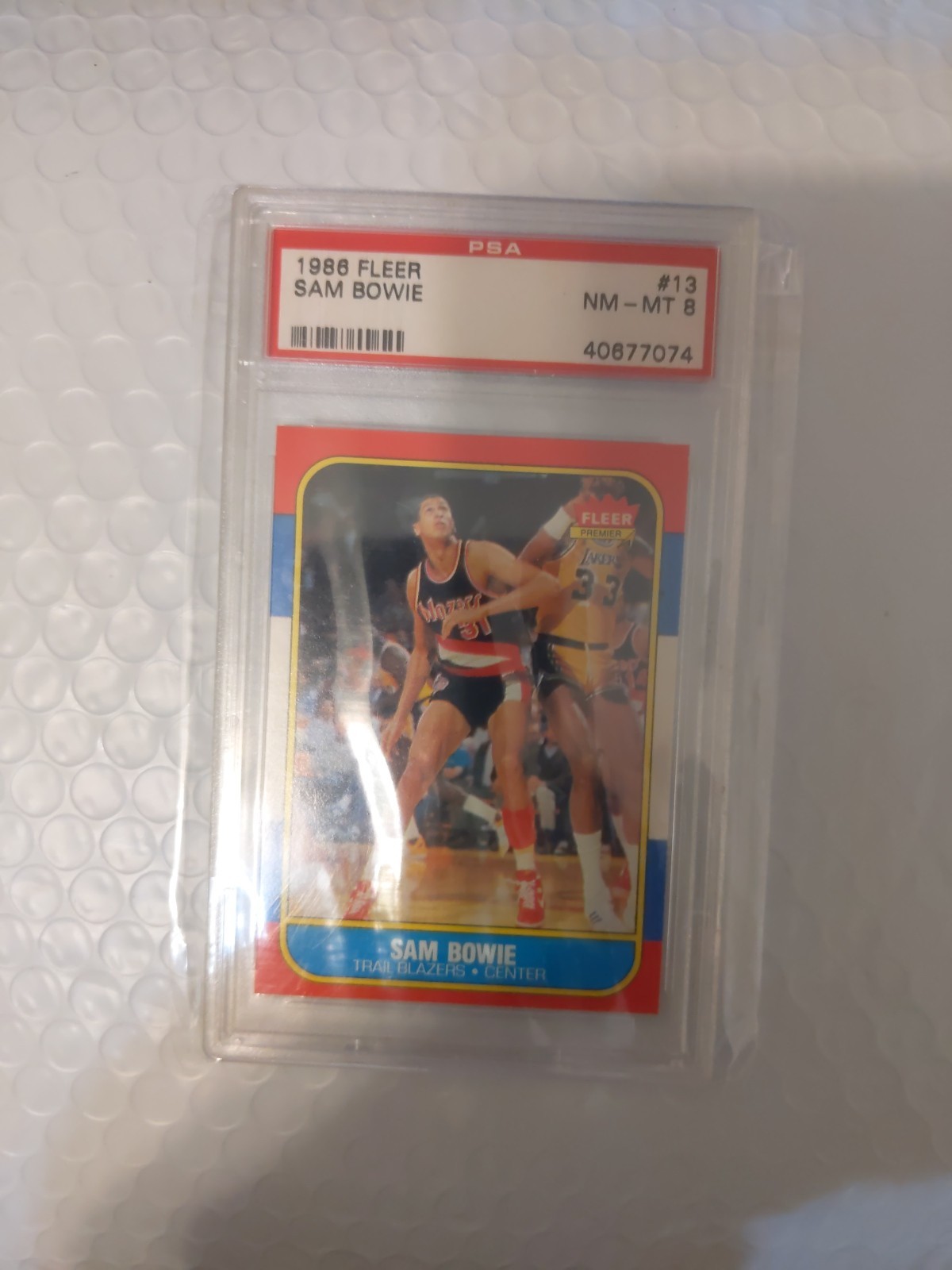 1986 FLEER #13 SAM BOWIE PSA 8