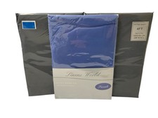 JOB LOT X 3 FOUR FOOT (SMALL DOUBLE)FITTED 28CM SHEETS BLUE POLY COTTON L37/1