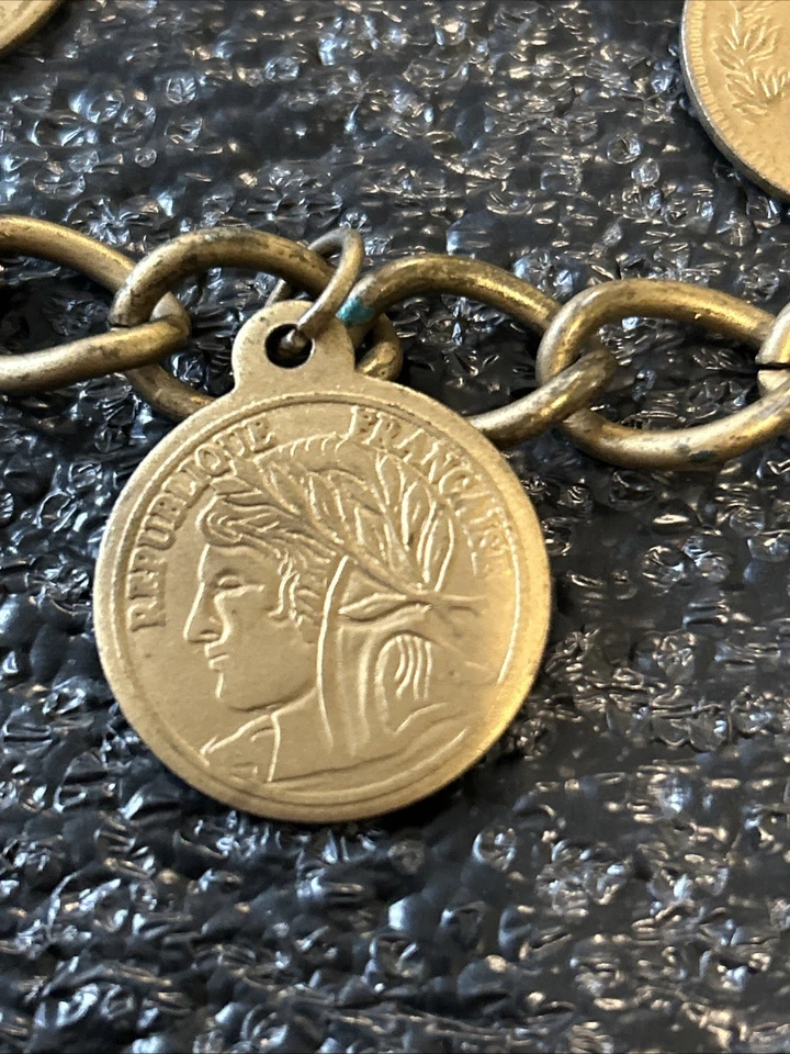 LUCKY 6 Coins Body Chain Belt Brass Coins  GoldTone BOHO Belly Dancing 33”waist - Image 3 of 4