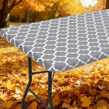 Smiry Rectangle Picnic Table Cover, Waterproof Elastic Fitted Camping Tablecl...