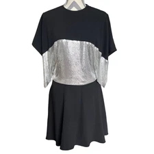 J.W. Anderson Black Chainmail-panelled Mini Dress Size 4