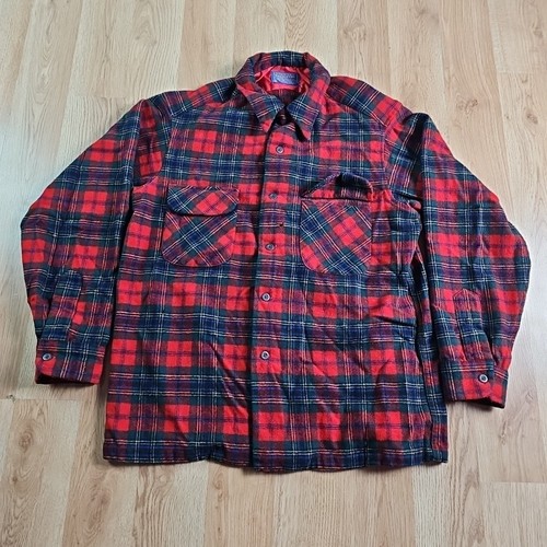 VTG Pendleton Board Shirt Mens Large Maclean Tartan Plaid Virgin Wool USA 70s