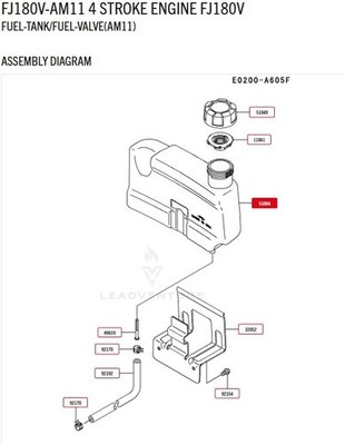 Genuine Kawasaki 51004-2117 Gas Fuel Tank & 51049-2087 Gas Cap for