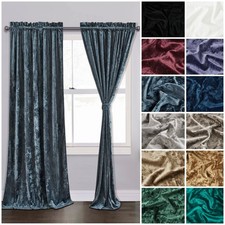 Chezmoi Collection Lux Velvet Curtains Set Rod Pocket Drapes, Set of 2 Panels
