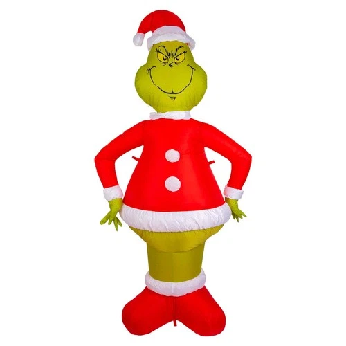 Grinch Christmas Inflatable Outdoor Decoration 180cm x 90cm Green X 1