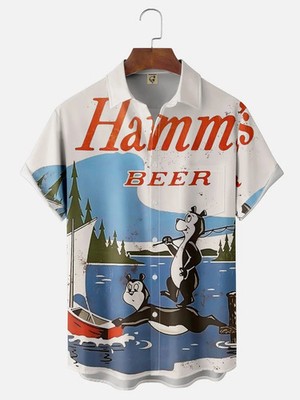 Cartoon Beer Chest Pocket Casua