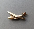 Pan American Airways "Clipper" flying boat - Souvenir Pin - Vintage Gold tone