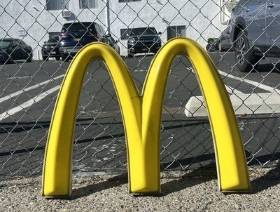 McDonald's Original Yellow Golden Arches Drive thru  Advertising Sign 28 inches