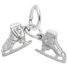 Ice Skates Charm - Metal - Sterling Silver