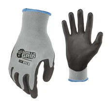 Gorilla Grip Work Gloves - Maximum Grip, 5 Pairs, Large, Grey