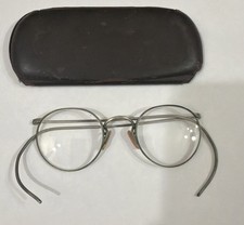 Vintage American Optical AO FUL-VUE Silver Wire-Frame Eyeglasses W/Case READ