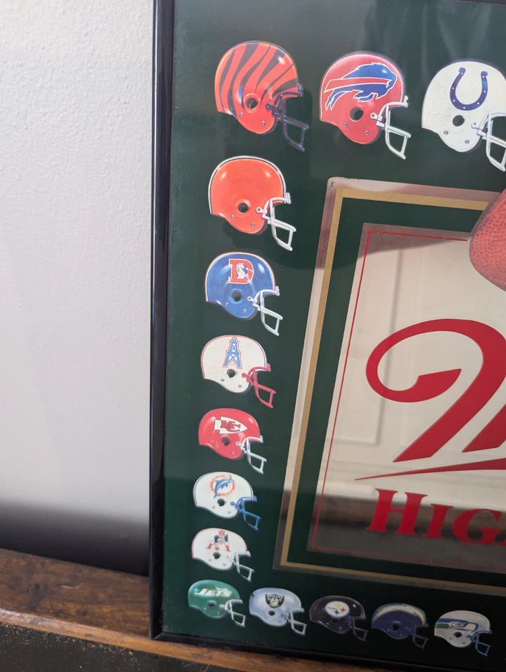 1980's Miller High Life 28 Team NFL Helmet Mirror Rare Bar Pre Expansion Vintage - Image 4 of 4
