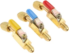 Versatile Angled Ball Valve 1/4" SAE - Ideal for R12 R22 R410A HVAC Refrigerants