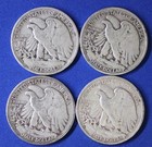 SUNSET TONED 1942-D 1939-S 1941-S 1943-S Walking Liberty Half Dollar Lot 4 F-VF — photo 2