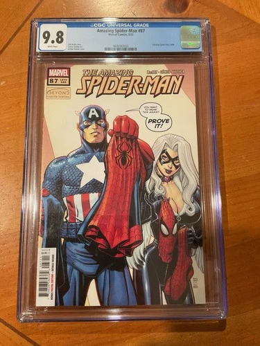 Amazing Spider-Man #87 (2022) Art Adams Black Cat ~ Captain America CGC 9.8