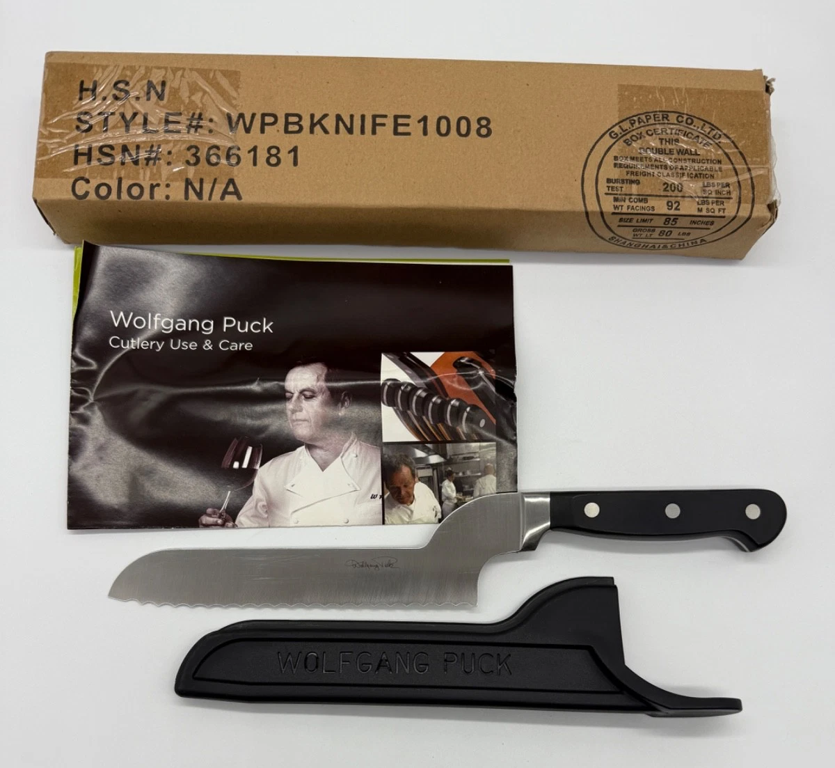 NIB Wolfgang Puck 7" Serrated Bread Knife Cutlery Limited Edition Run of 3990