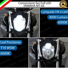 KIT LED YAMAHA MT-03 2006-2014 ANABBAGLIANTE ABBAGLIANTE H4 POSIZIONE T10 6000K