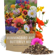 Bulk Wildflower Seeds Butterfly and Hummingbird Mix - 1 Pound Bag - over 120,000