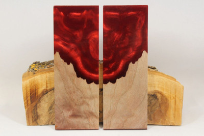 HYBRID STABILIZED MAPLE RED CUSTOM COMPOSITE KNIFE HANDLE MATERIAL (7311)