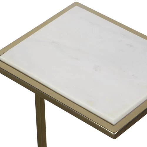 Uttermost Elevate White Marble Drink Table - Picture 4 of 4