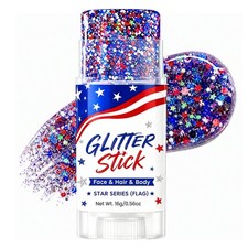 4th of July Glitter Stick Red White Blue Sparkle Patriotic Face Hair Body 1PCS