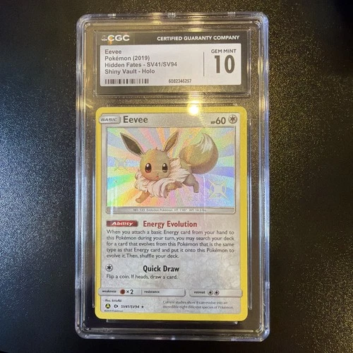 CGC 10 - 2019 Pokemon Hidden Fates Eevee #SV41 Shiny Vault Holo