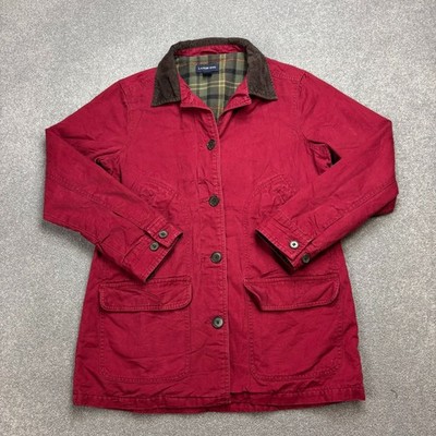 Lands End Jacke Damen klein rot Jagd Canvas Barn Chore Cord Damen