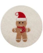 Thirstystone Felted Wool Gingerbread Man Trivet ~ 8.25" x 0.5" ~ NWT ~ holiday
