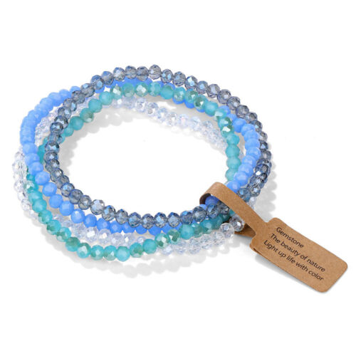 4-Teiliges Armband-Set Mit Glänzenden Kristallglasperlen Elastisches Armband K - Bild 22 von 34