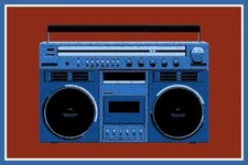 Pop Art Boombox Blue Cool Wall Decor Art Print Poster 16x24