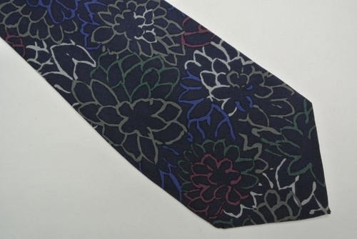 Skinny Blue Gray Green Abstract Floral Silk Tie 3.2" Wide 56" Long - Bild 4 von 8