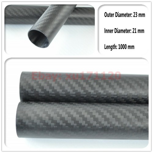 3k Carbon Fiber Tube OD 23mm - ID 21mm Tube Thickness 1.0mm - Langth 1000mm Matt - 第 1/3 張圖片