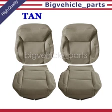 New Front Both Bottom Top Leather Seat Cover Tan For 15-19 Silverado Sierra 1500