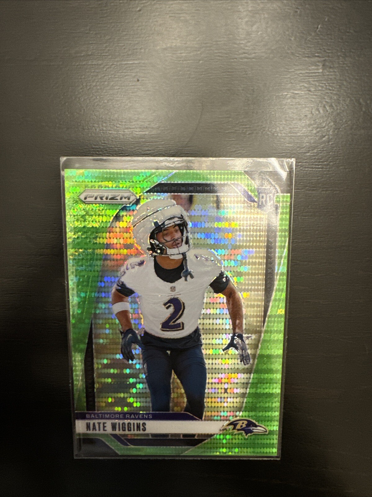 2024 Panini Prizm - Neon Green Pulsar Prizm #380 Nate Wiggins (RC)