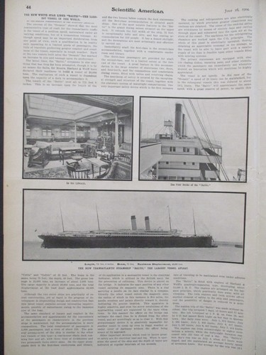 1904 ST LOUIS FIERA MONDIALE 'BALTICO' STELLA BIANCA OCEAN LINER SCIENTIFICO AMERICANO - Foto 4 di 6