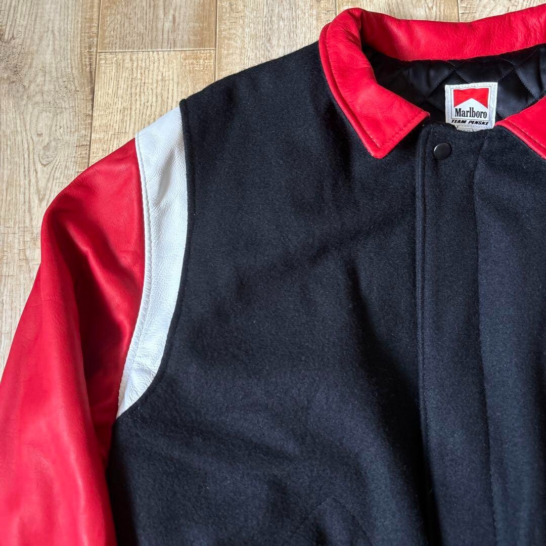 Marlboro Team Penske ダウンジャケット Rare] Marlboro Team Penske Vintage Racing Leather Stadium