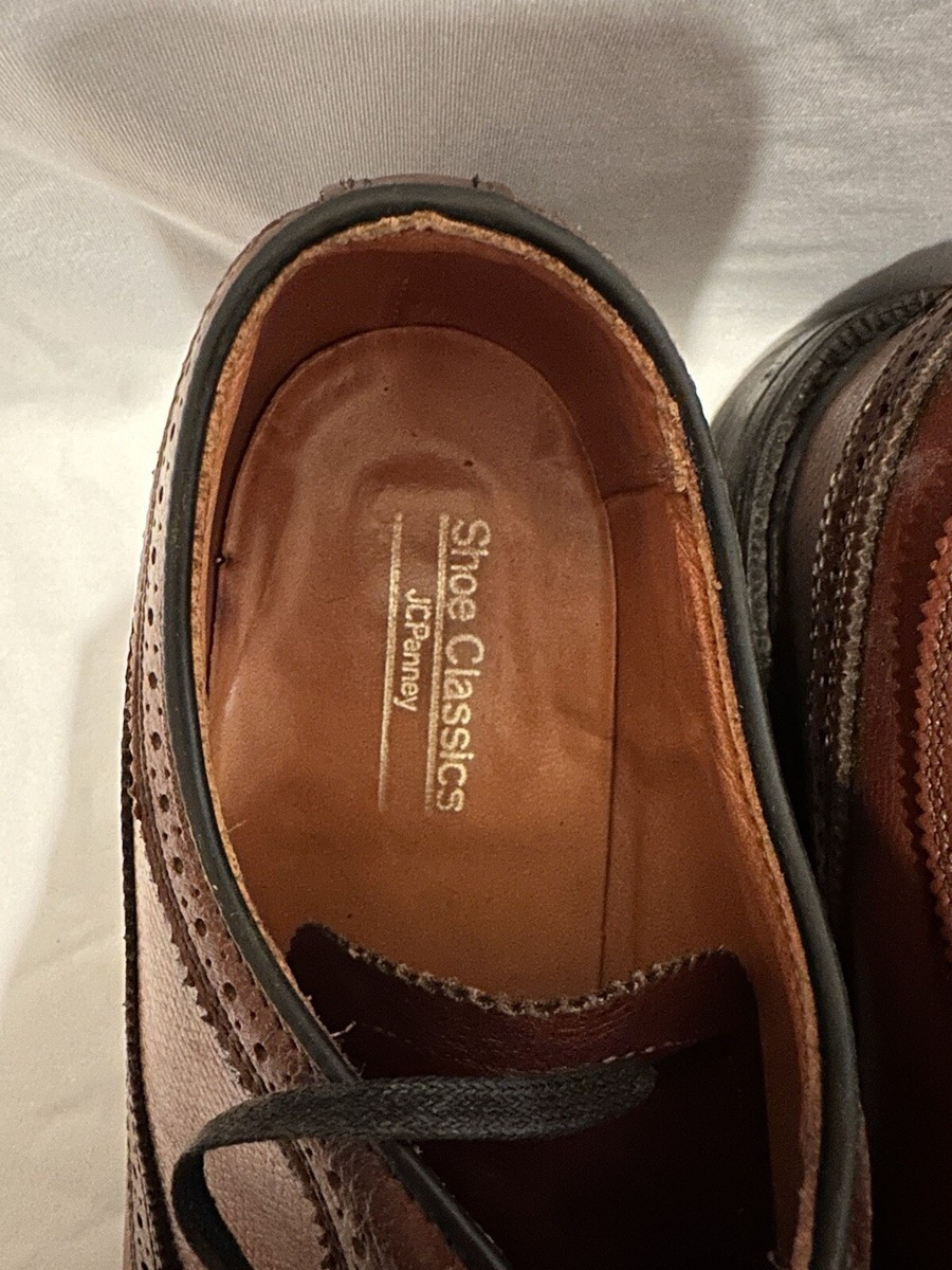 Vtg Shoe Classics JC Penney Longwing Wing Tip Dress Shoes Sz  display picture 2