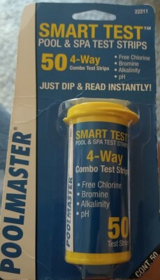 2PK! Poolmaster - 22211 Smart Test  4-Way Pool & Spa Test Strips-50Ct-BB 09/23