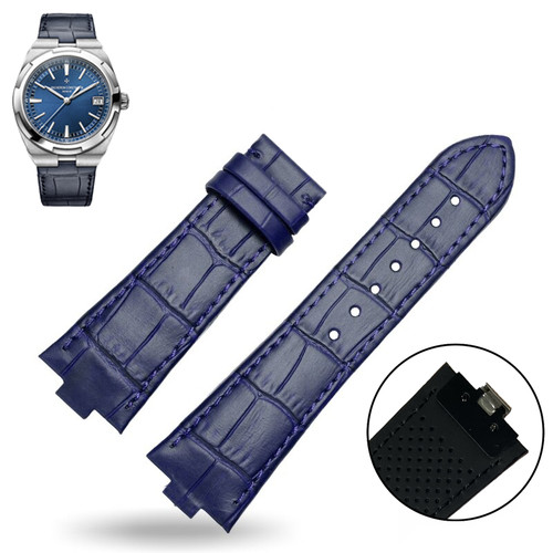 Blue Leather Strap for Vacheron Constantin Overseas Quick-Release System 24x7mm - Picture 1 of 2