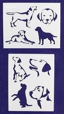 Labrador Retriever Dog Stencils-2 pc Set-14 Mil Mylar- Painting/Crafts/Template